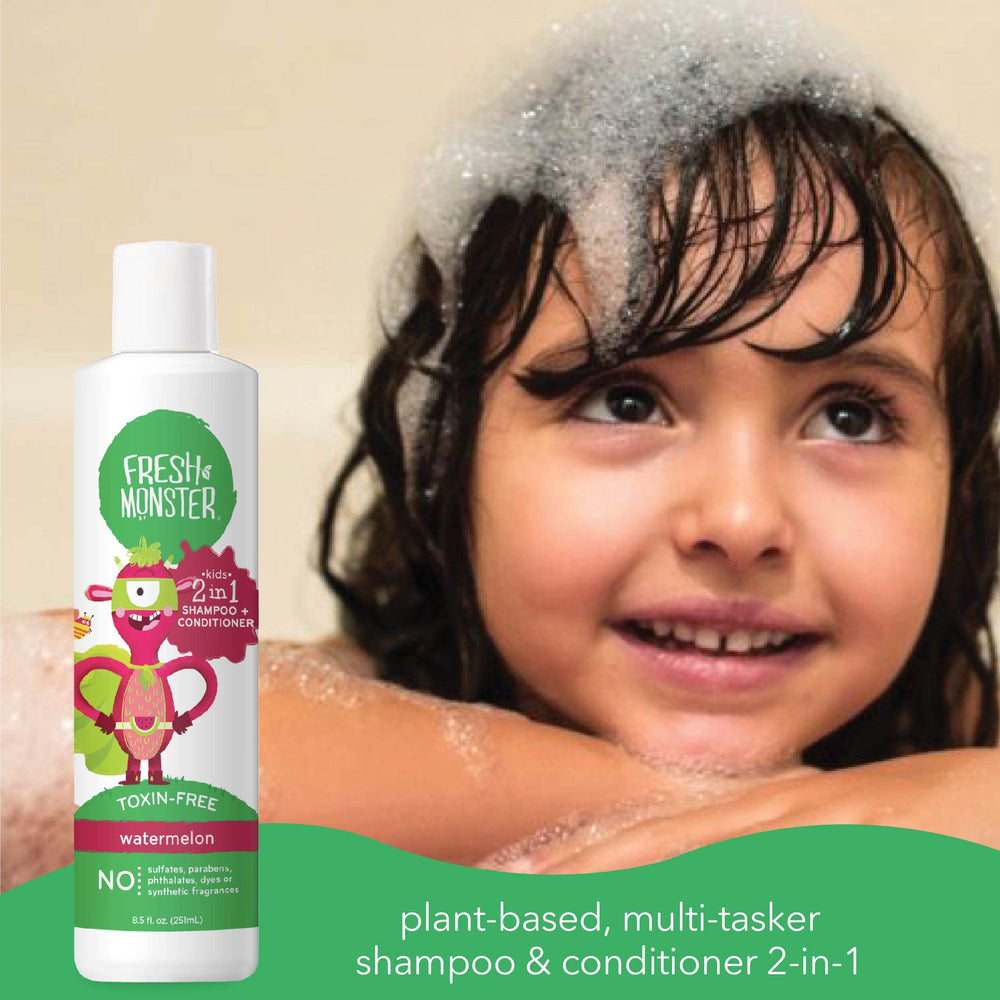 Fresh Monster toxin-free label highlights plant-based ingredients and safe care.