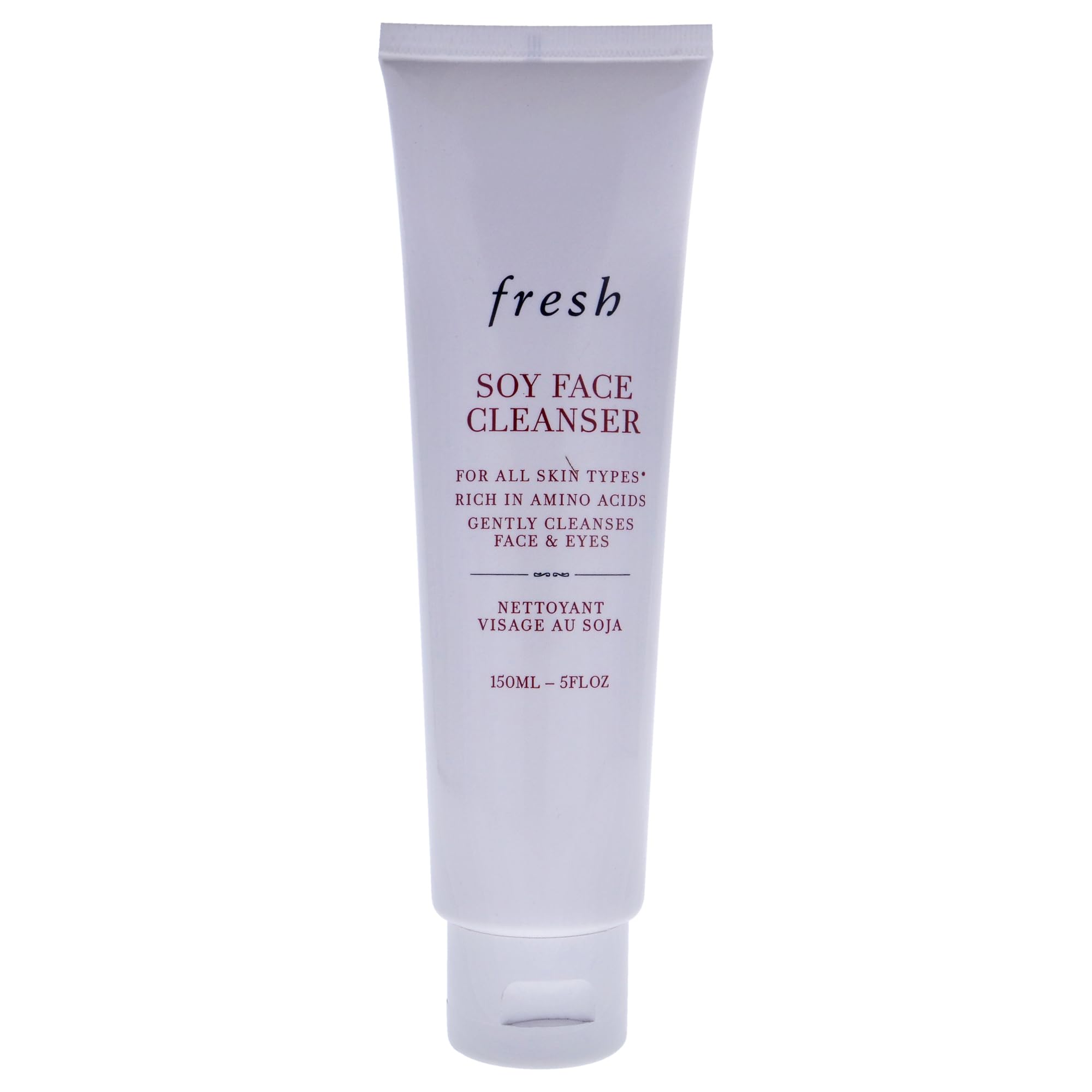 Fresh Soy Face Cleanser bottle demonstrates a gentle daily cleanse for all skin types.