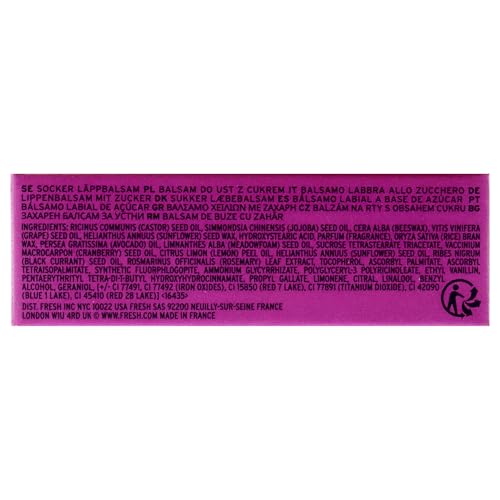 Fresh Sugar Lip Treatment Berry long-wear hydration swatch demonstrates conditioning lip care