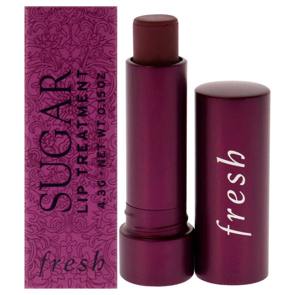 Fresh Sugar Lip Treatment Berry tint closeup shows moisturized, plump-looking lips