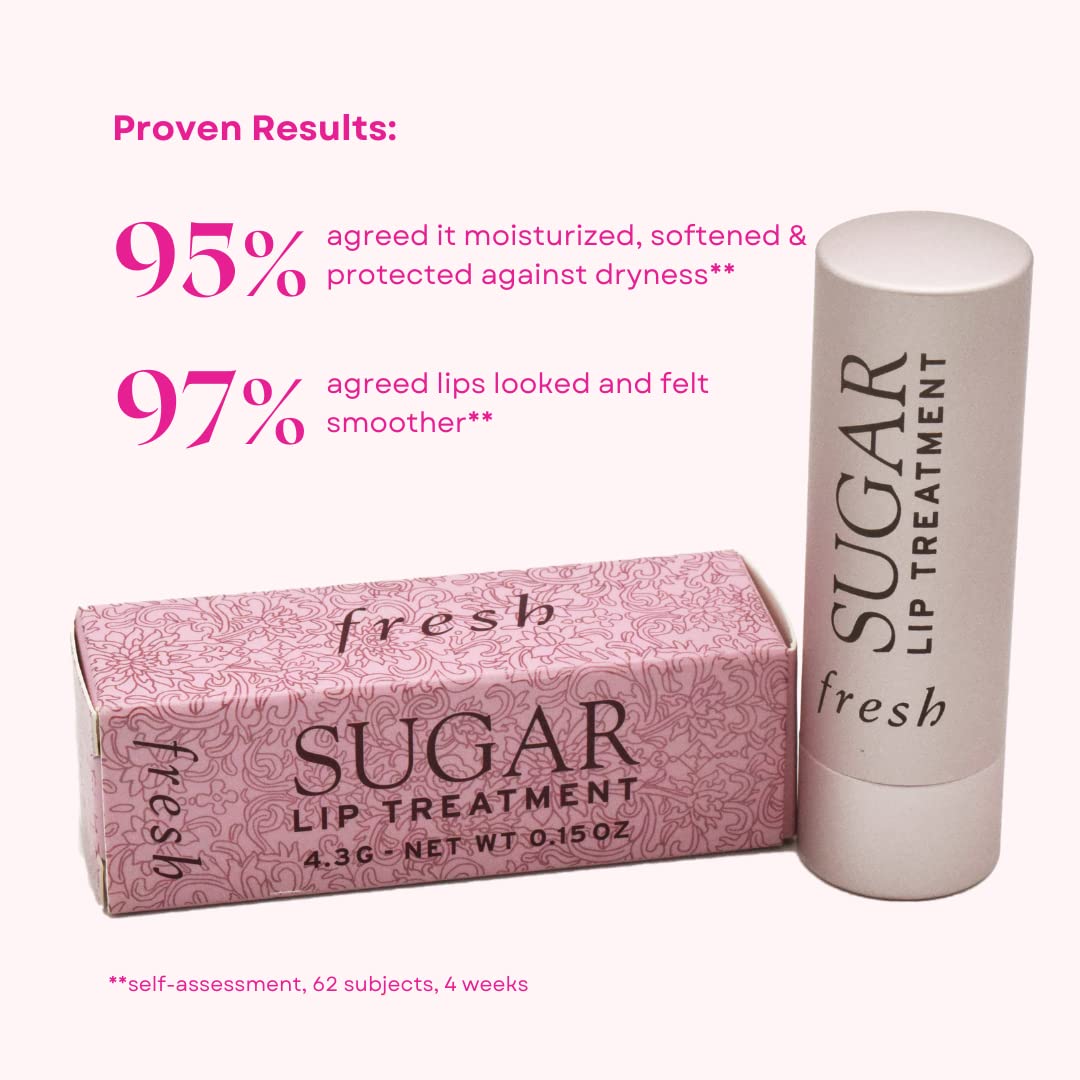 Fresh Sugar Lip Treatment Rose color swatch demonstrates buildable rosy tint.