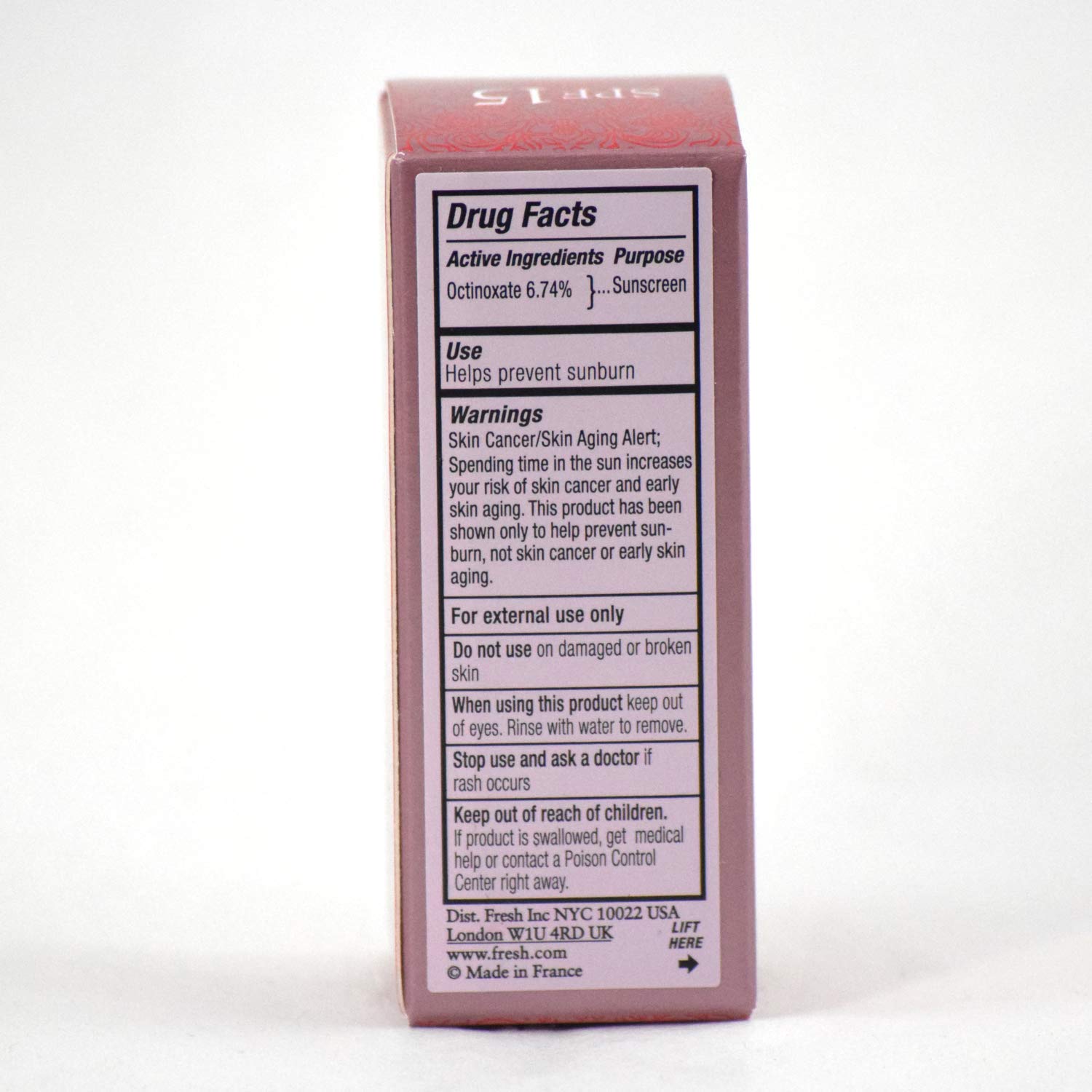 Fresh Sugar Lip Treatment SPF 15 Rose texture close-up showing nourishing formula.