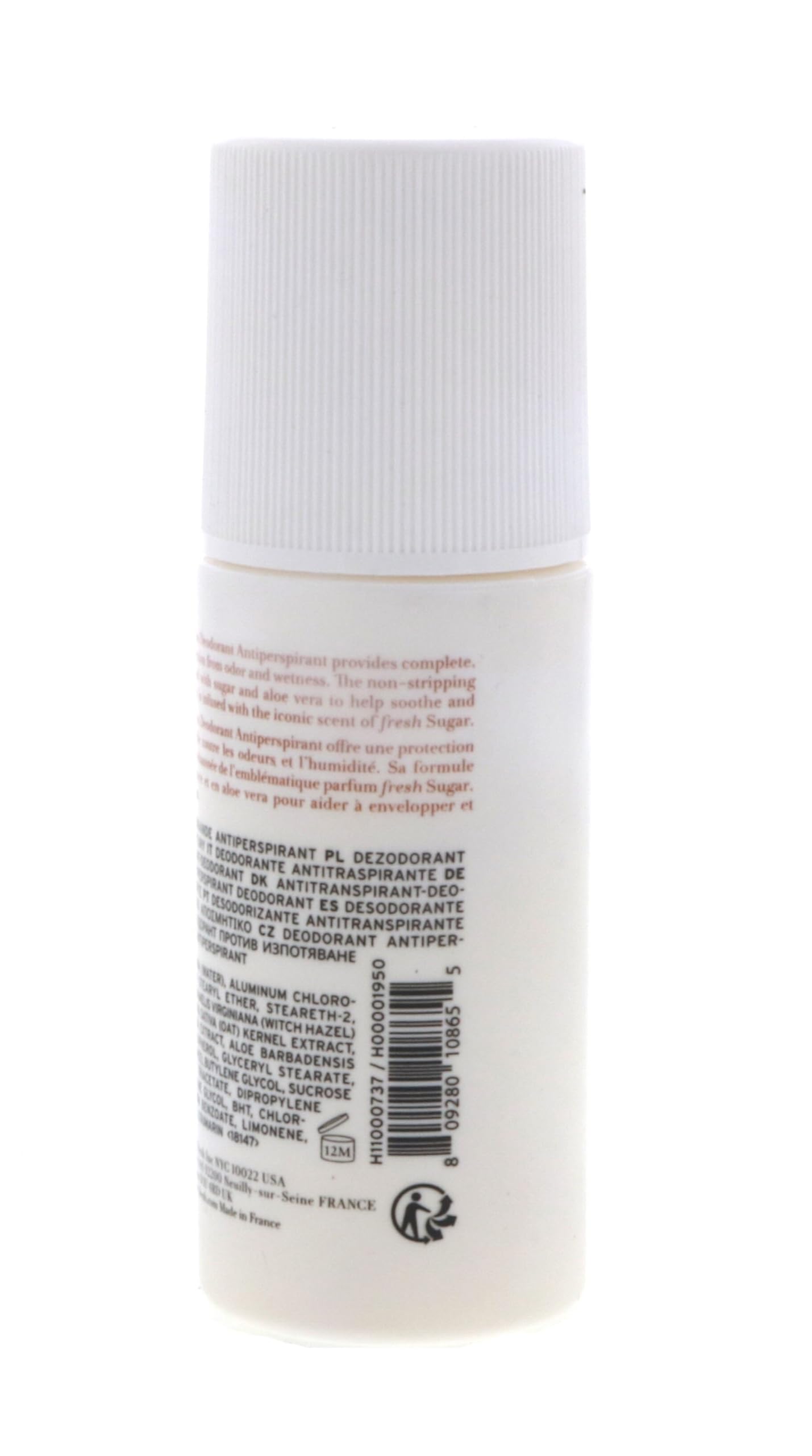 Fresh Sugar Roll-On Deodorant scent visual highlights a clean unisex fragrance.