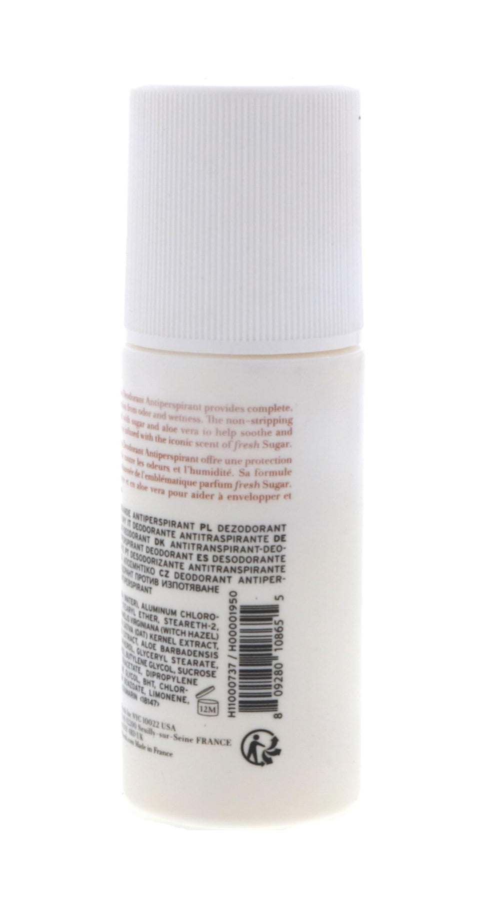 Fresh Sugar Roll-On Deodorant scent visual highlights a clean unisex fragrance.