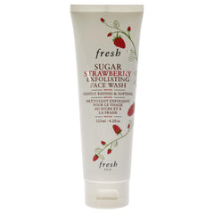 Fresh Sugar Strawberry Exfoliating Face Wash bottle closeup highlighting gentle polish for daily use