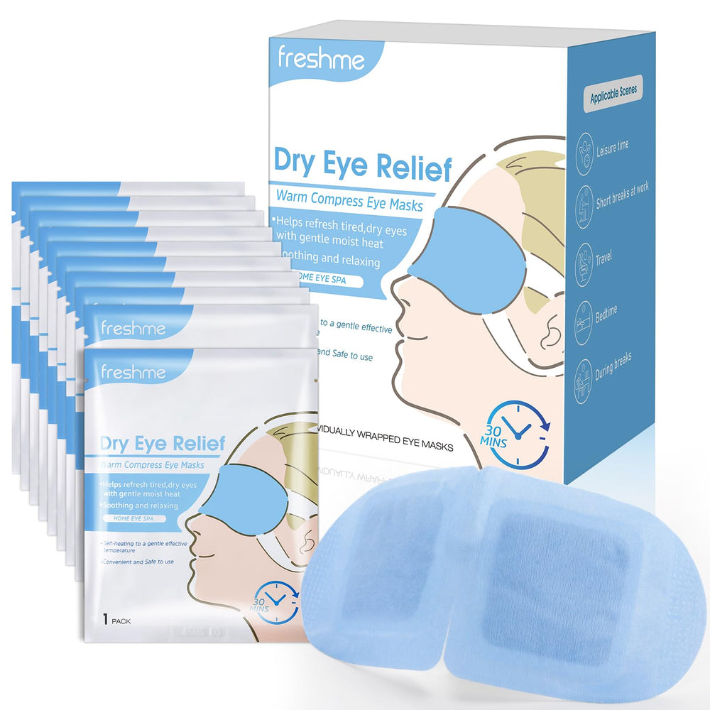 FRESHME compact travel essentials eye mask sits in a palm-sized case.