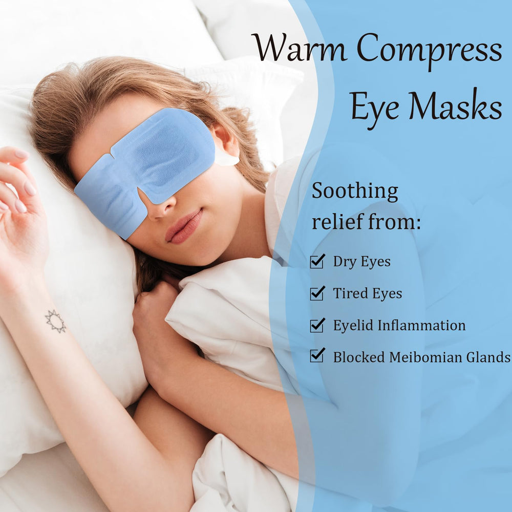 FRESHME steam-heated eye mask in use, gentle warmth for dry-eye comfort.