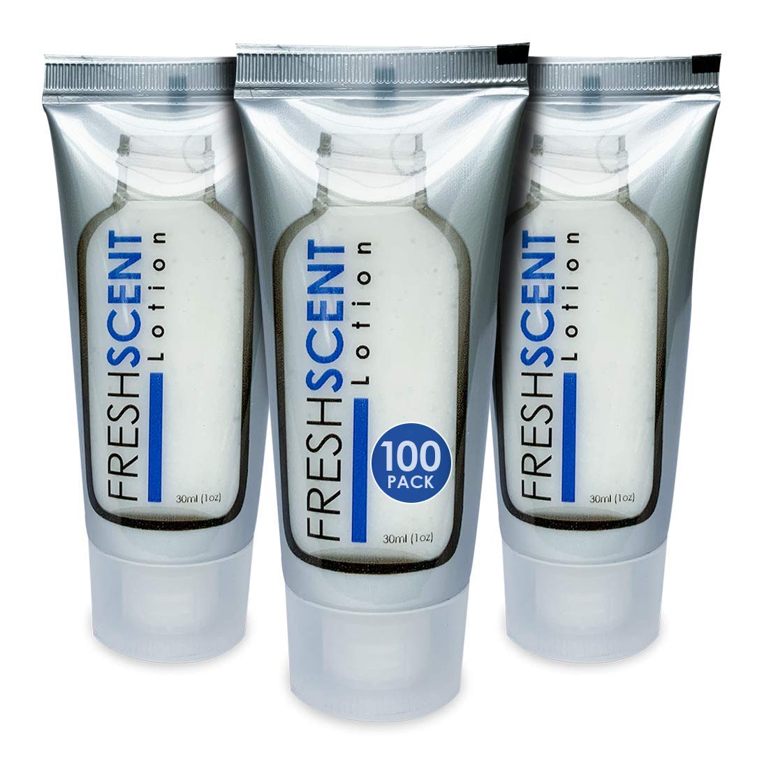 Freshscent lotion 1oz tube packaging demonstrates bulk-ready hotel amenities for efficient stocking.