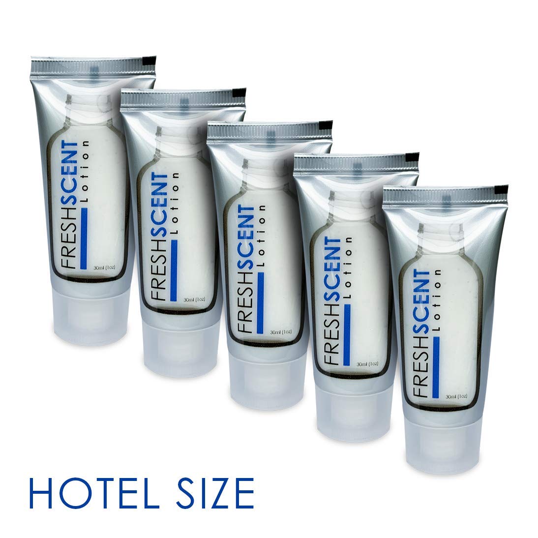 Freshscent lotion foil-seal tube indicates leakage prevention during storage and transit.