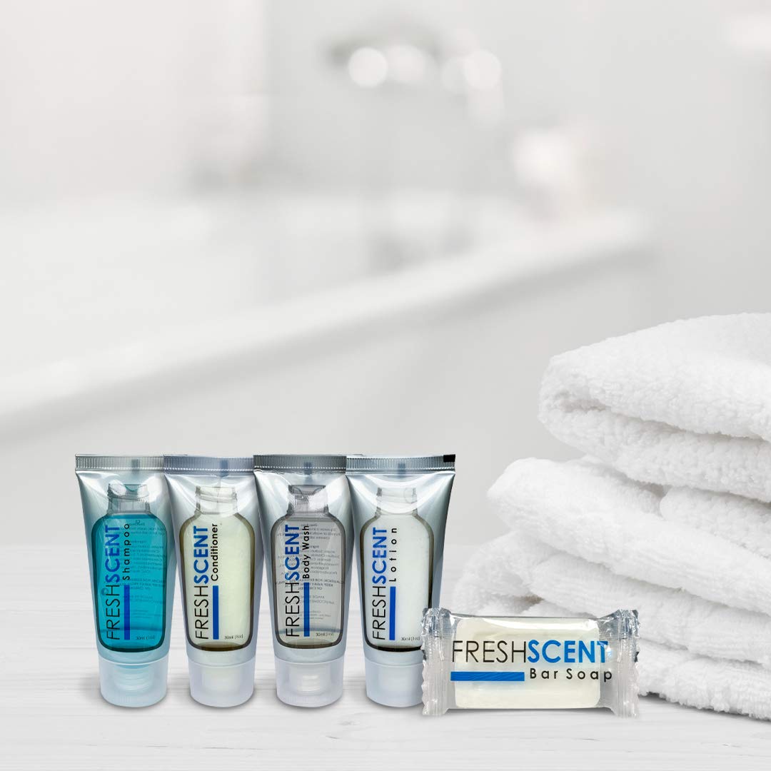 Freshscent lotion hotel-amenities display aids guest satisfaction and convenience.