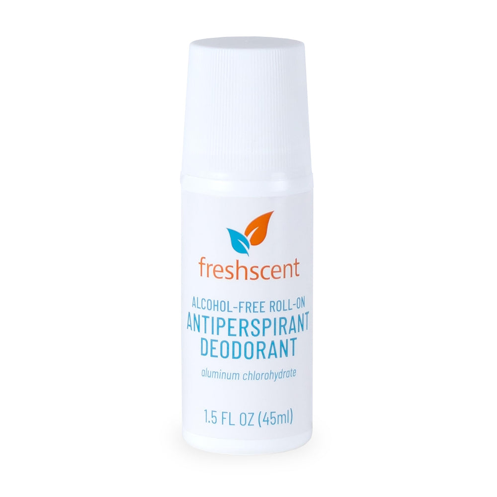 Freshscent Roll-On Deodorant bottle with alcohol-free formula for sensitive skin.