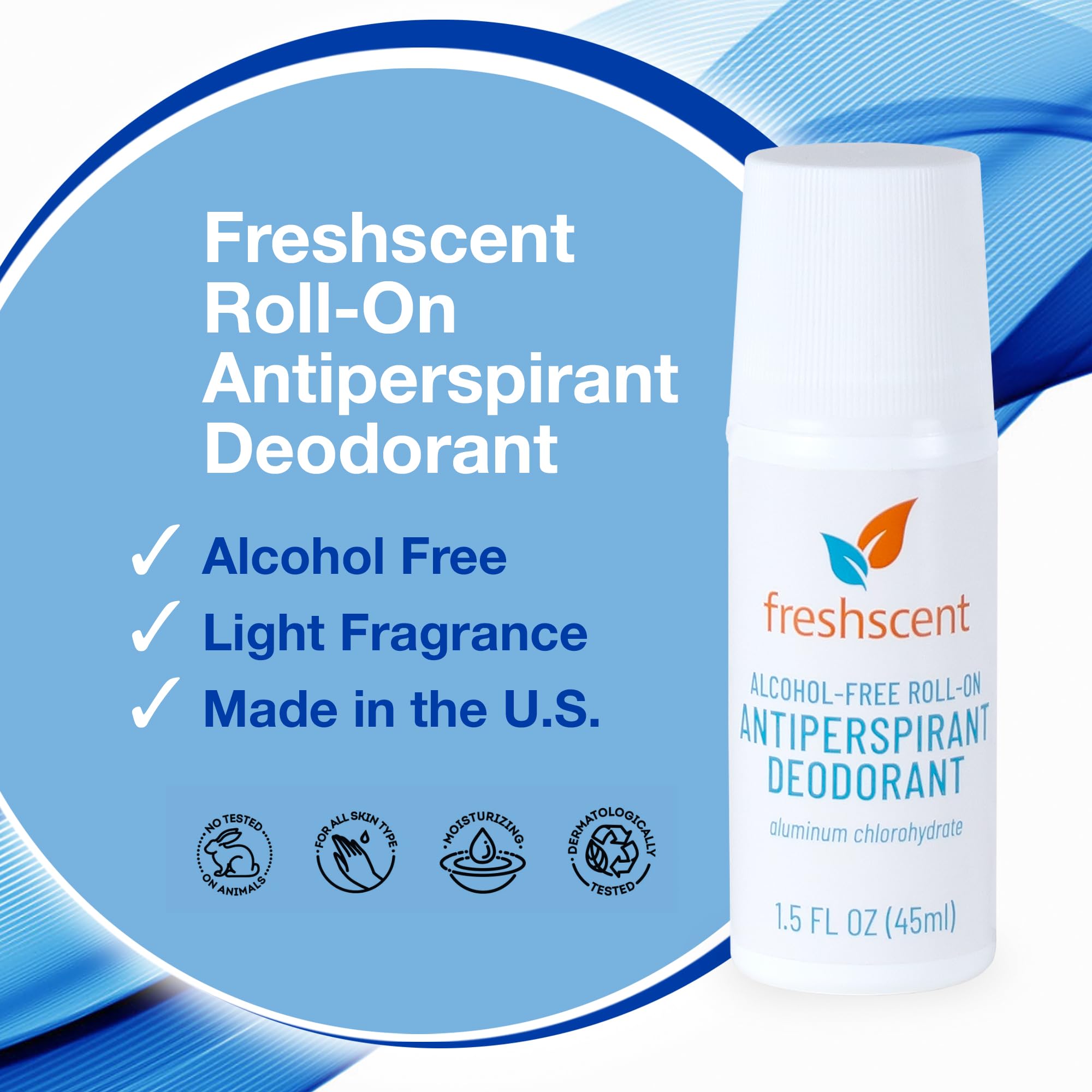 Cap and applicator of Freshscent Roll-On Deodorant for precise, mess-free use.