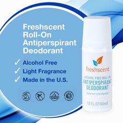 Cap and applicator of Freshscent Roll-On Deodorant for precise, mess-free use.