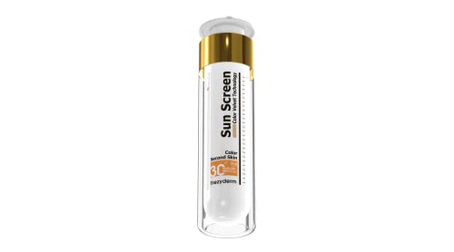 FREZYDERM tinted velvet swatch on skin demonstrating sheer coverage