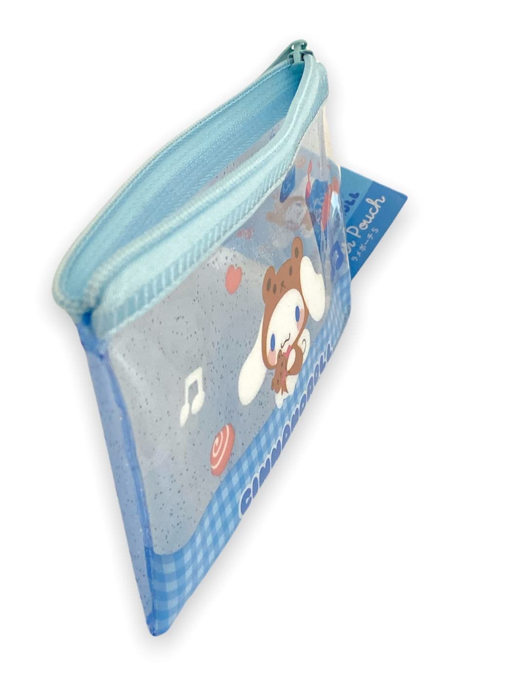Friend Sanrio Cinnamoroll mini pouch side profile highlights slim carry