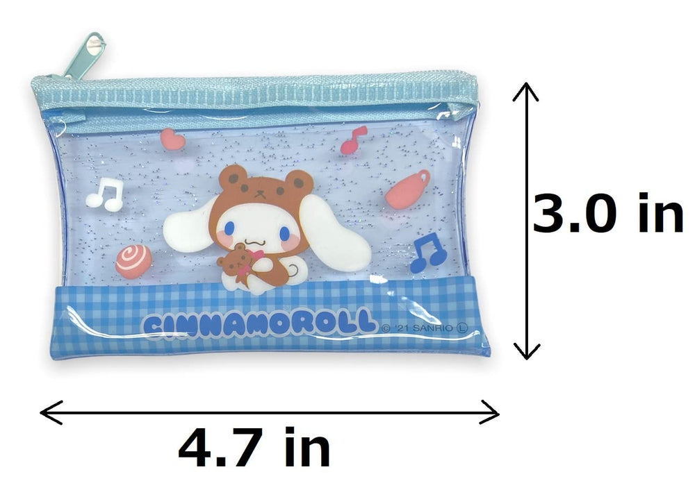 Friend Sanrio Cinnamoroll mini pouch zipper closure shown for secure items