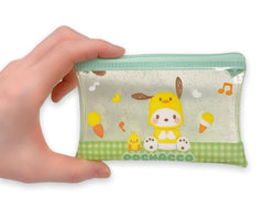 Friend Sanrio Pochacco mini pouch flat layout ideal for travel.