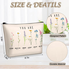 Frienda God Says You Are blue floral cosmetic bag lightweight travel companion