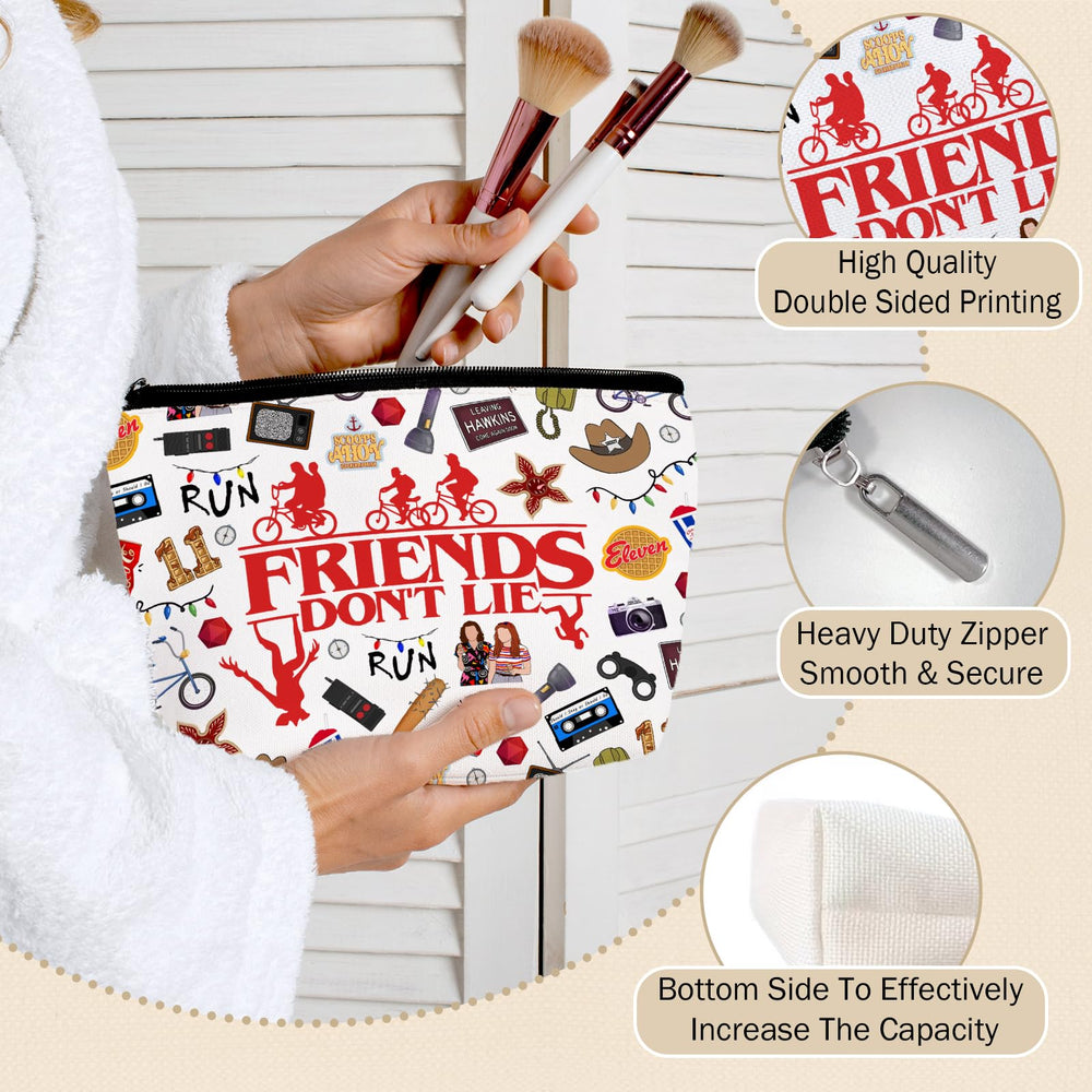 Friendship makeup bag durable metal zipper secure closure for everyday use