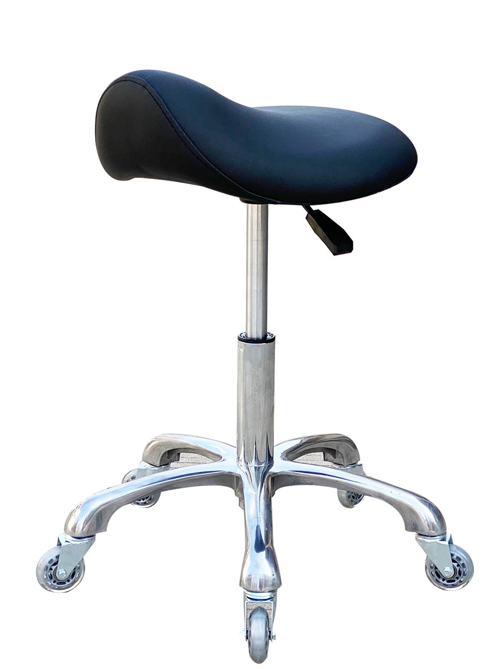 FRNIAMC saddle stool assembly demonstrates easy setup and sturdy base.