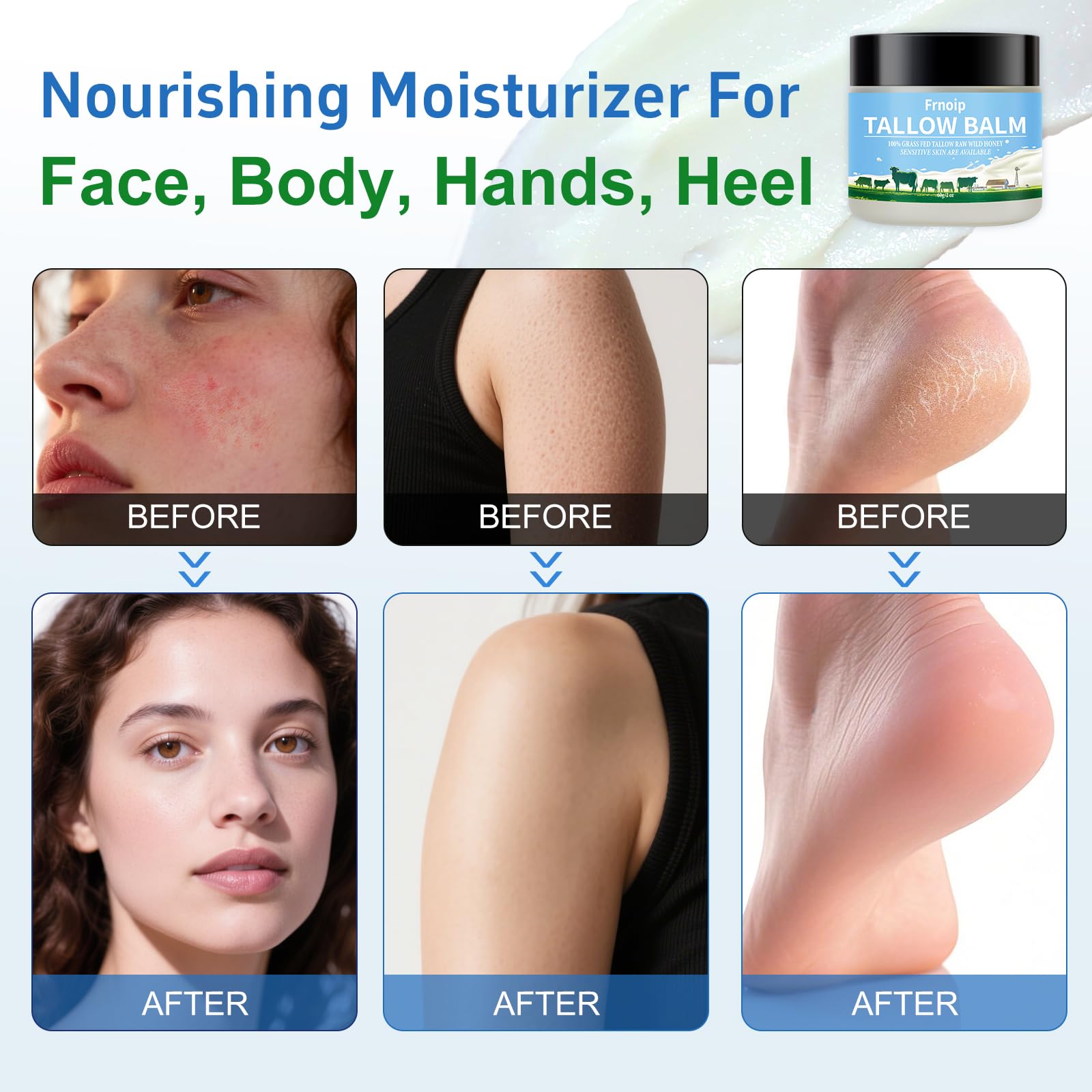 Frnoip 4-pack travel size jars shown for convenient winter skincare on the go.