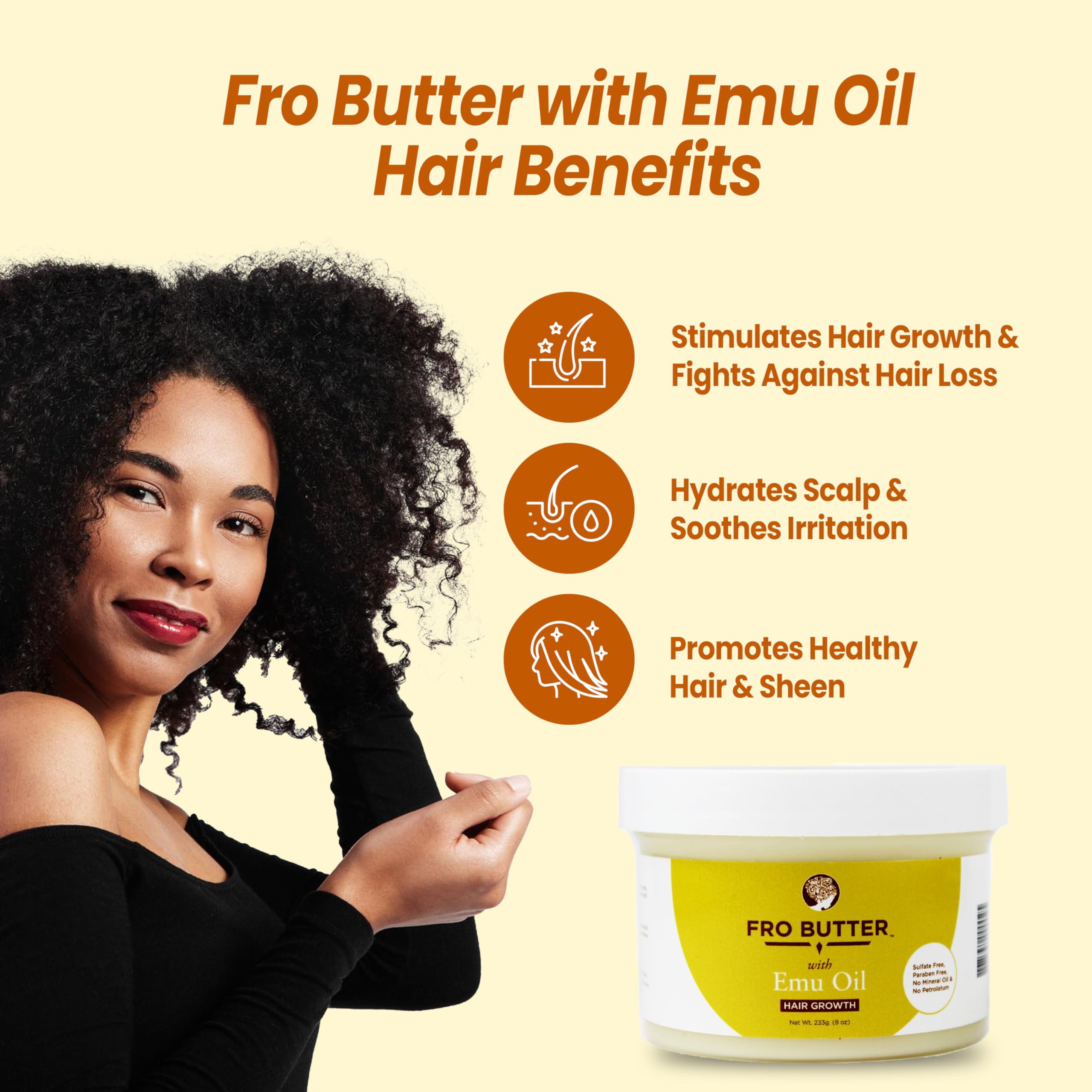 Fro Butter Emu Oil Hair Moisturizer whipped texture applies smoothly to coils and locs.