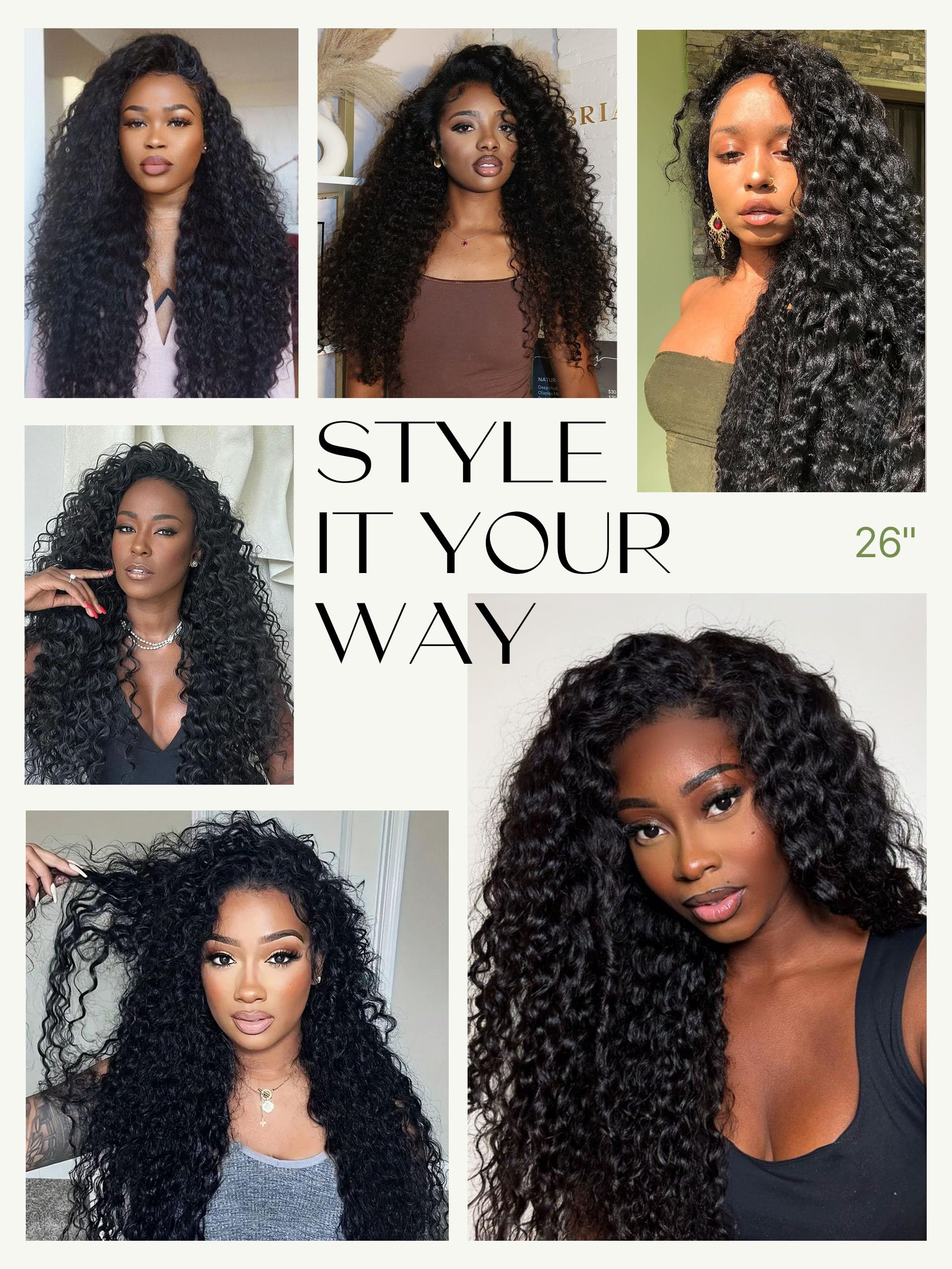 Frodio Curly Half Wig natural black shade for everyday wear.