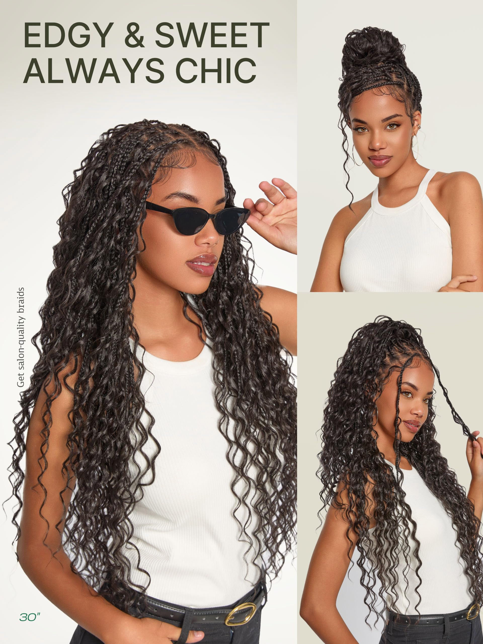 Frodio Veralux Boho chic vibes showcased on hand tied braids for daily wear.