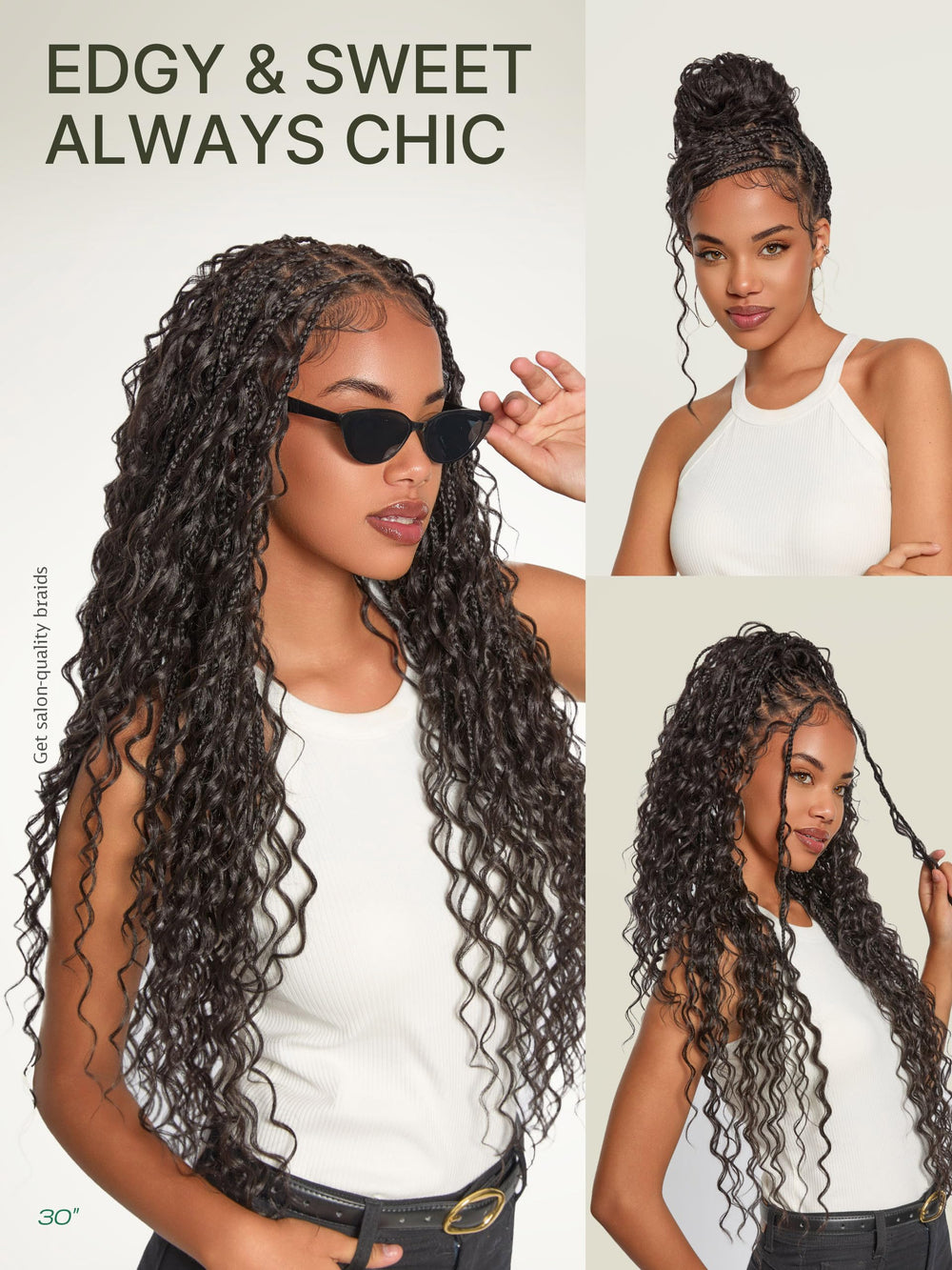 Frodio Veralux Boho chic vibes showcased on hand tied braids for daily wear.