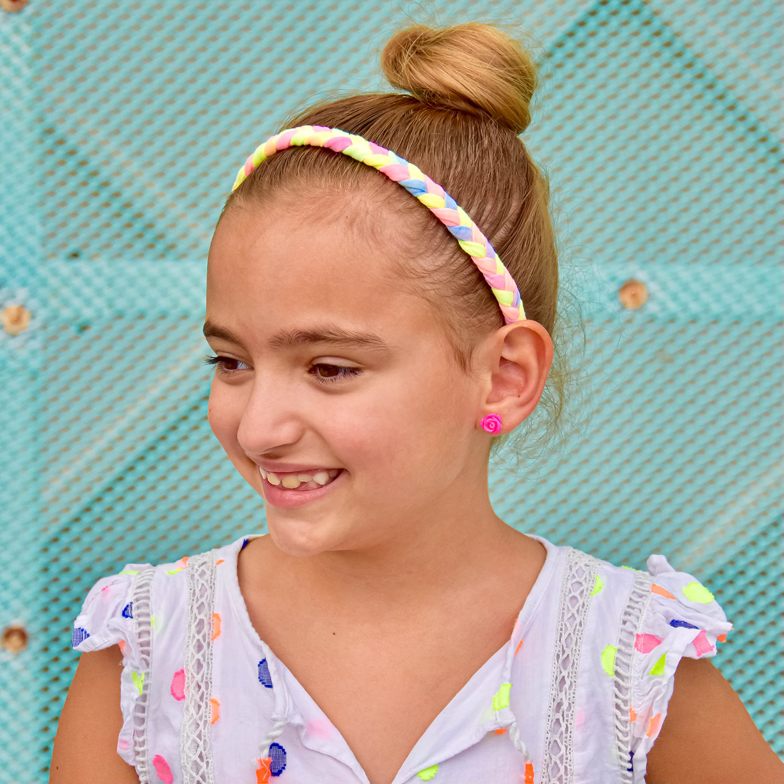 FROG SAC 4 braided headbands suitable for women, teens, and kids.