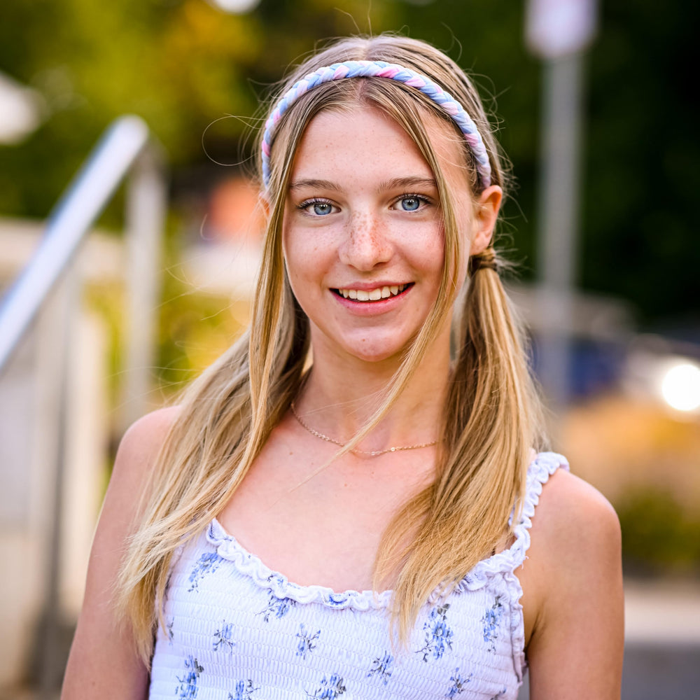 FROG SAC 4 headbands made from stretch cotton blend for all-day comfort.