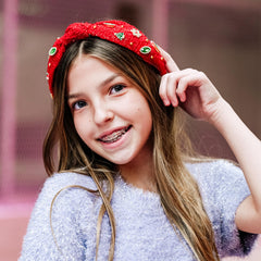 FROG SAC girls headband with soft velvet lining for comfortable all-day wear.