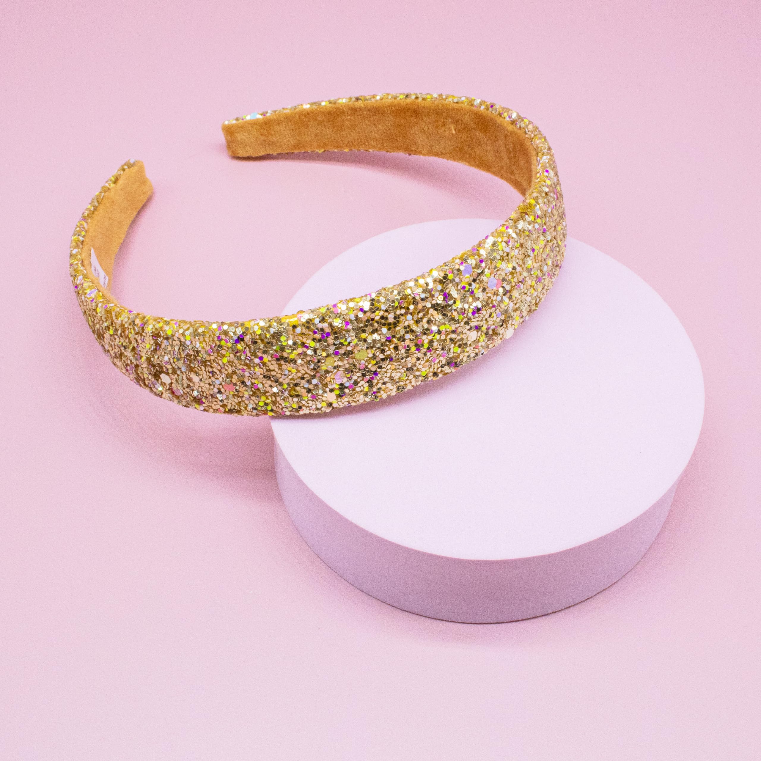 FROG SAC glitter headbands wide design supports comfy all-day wear.