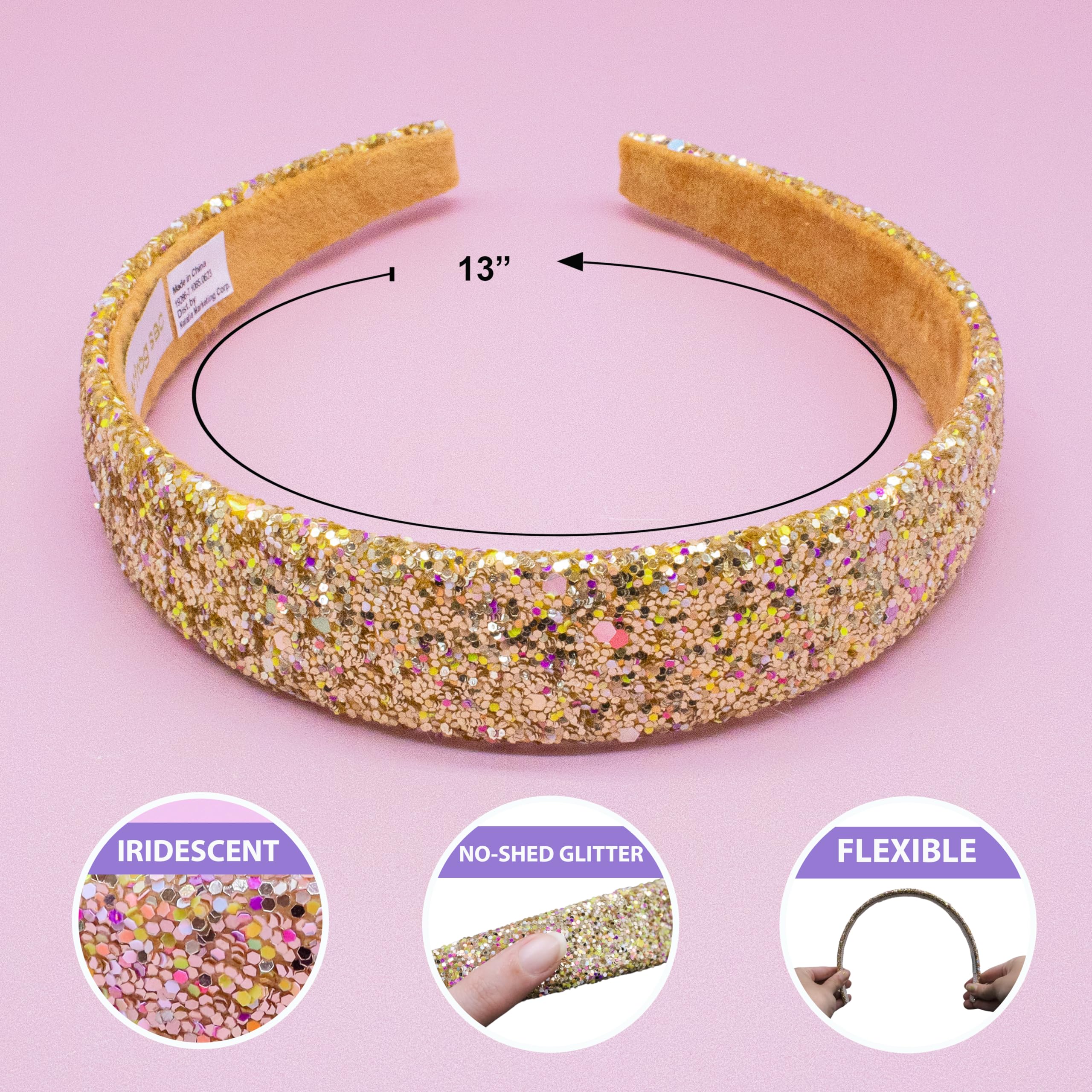 FROG SAC glitter headbands worn at school to keep hair back during classes.