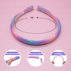 FROG SAC rainbow glitter headbands add playful shimmer to any look.