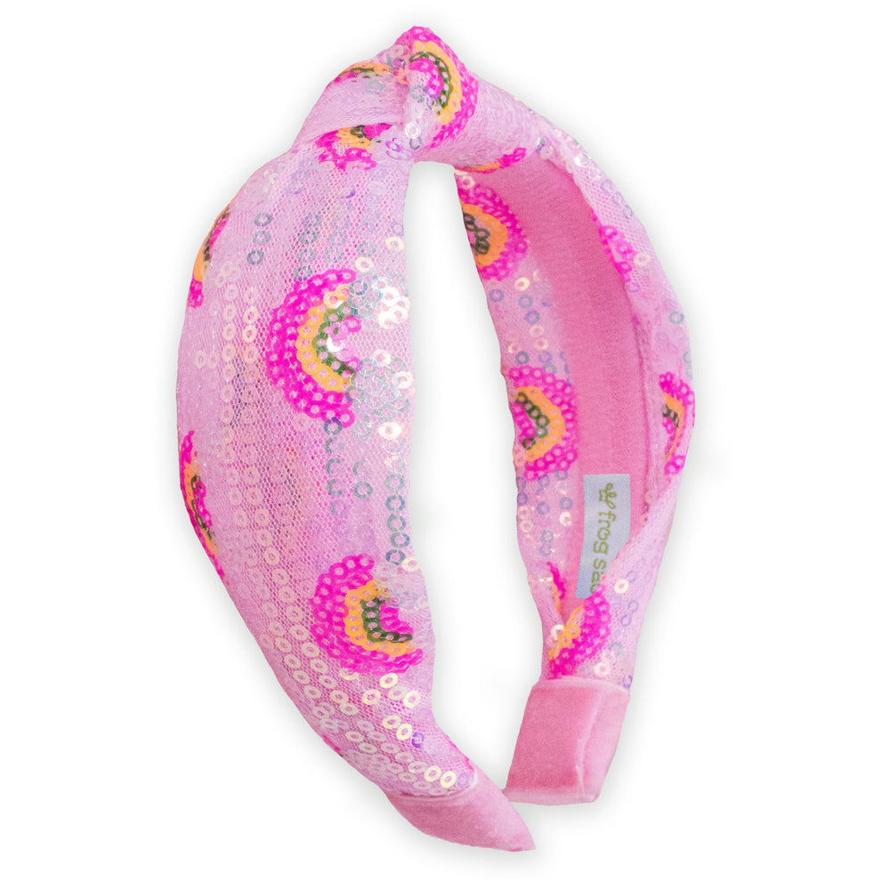 FROG SAC Knot Headband rainbow-sequin focus adds playful all-day sparkle