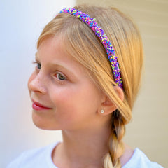 FROG SAC purple sequin headband adds vibrant sparkle for party-ready looks.
