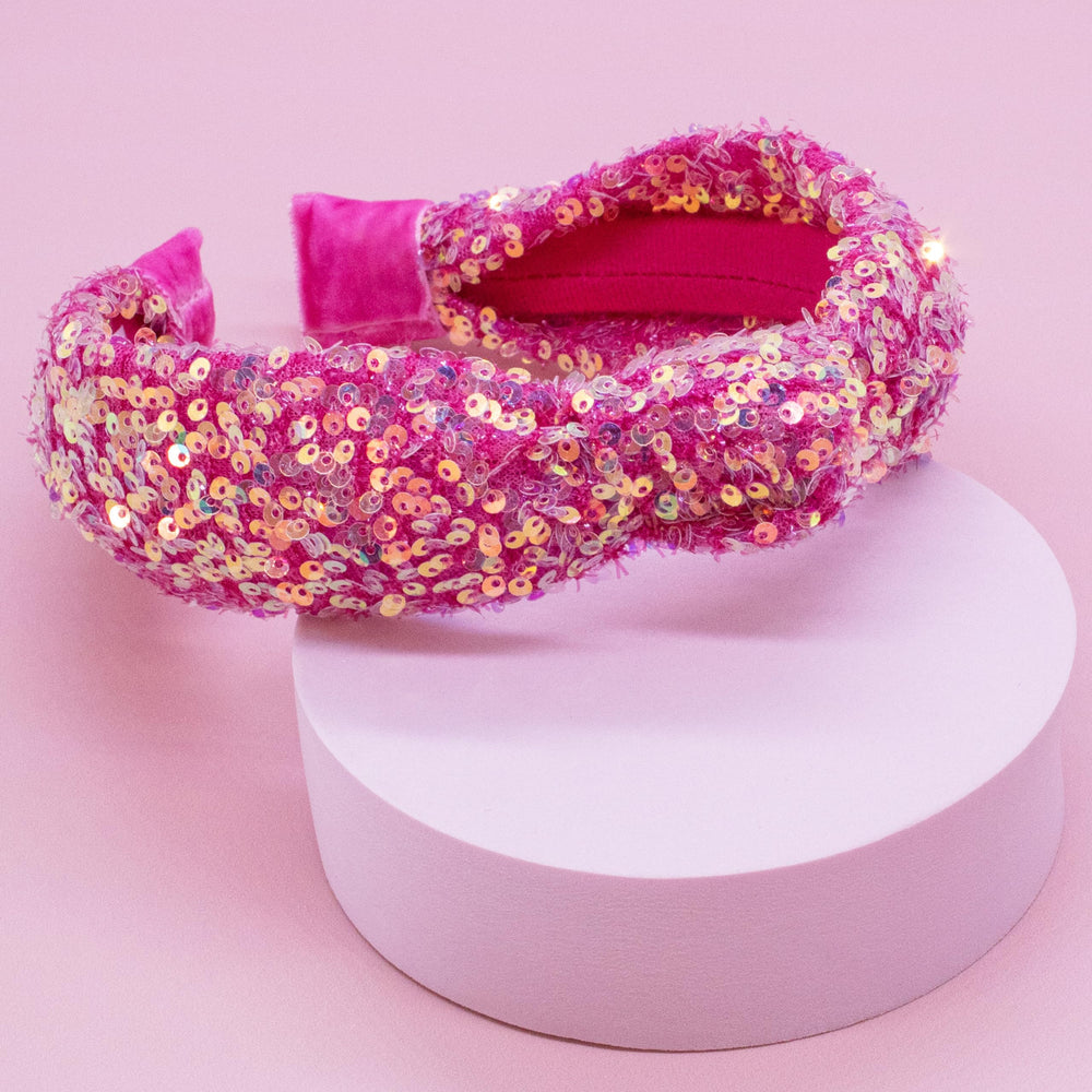 FROG SAC Sequin Knot Headband with soft felt lining ensures all-day comfort.