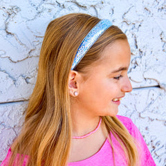 FROG SAC 4 headbands in pink glitter with comb teeth for tidy styling