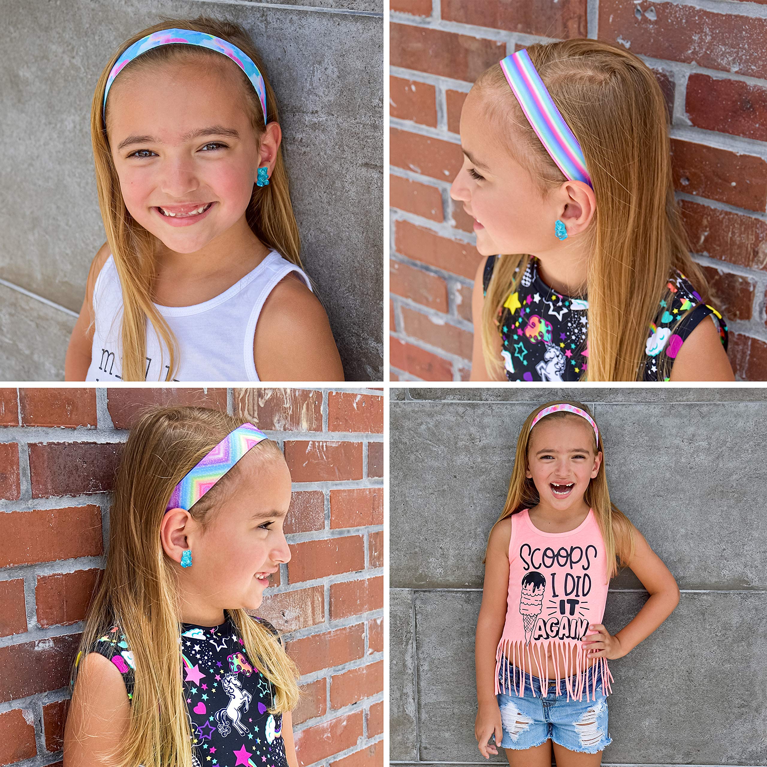 FROG SAC tie-dye headband rainbow playful styling with outfits for school and activities