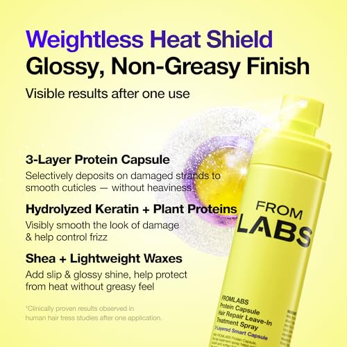 FROMLABS Protein Capsule Leave-In Spray mist applied for quick styling and smoothness.