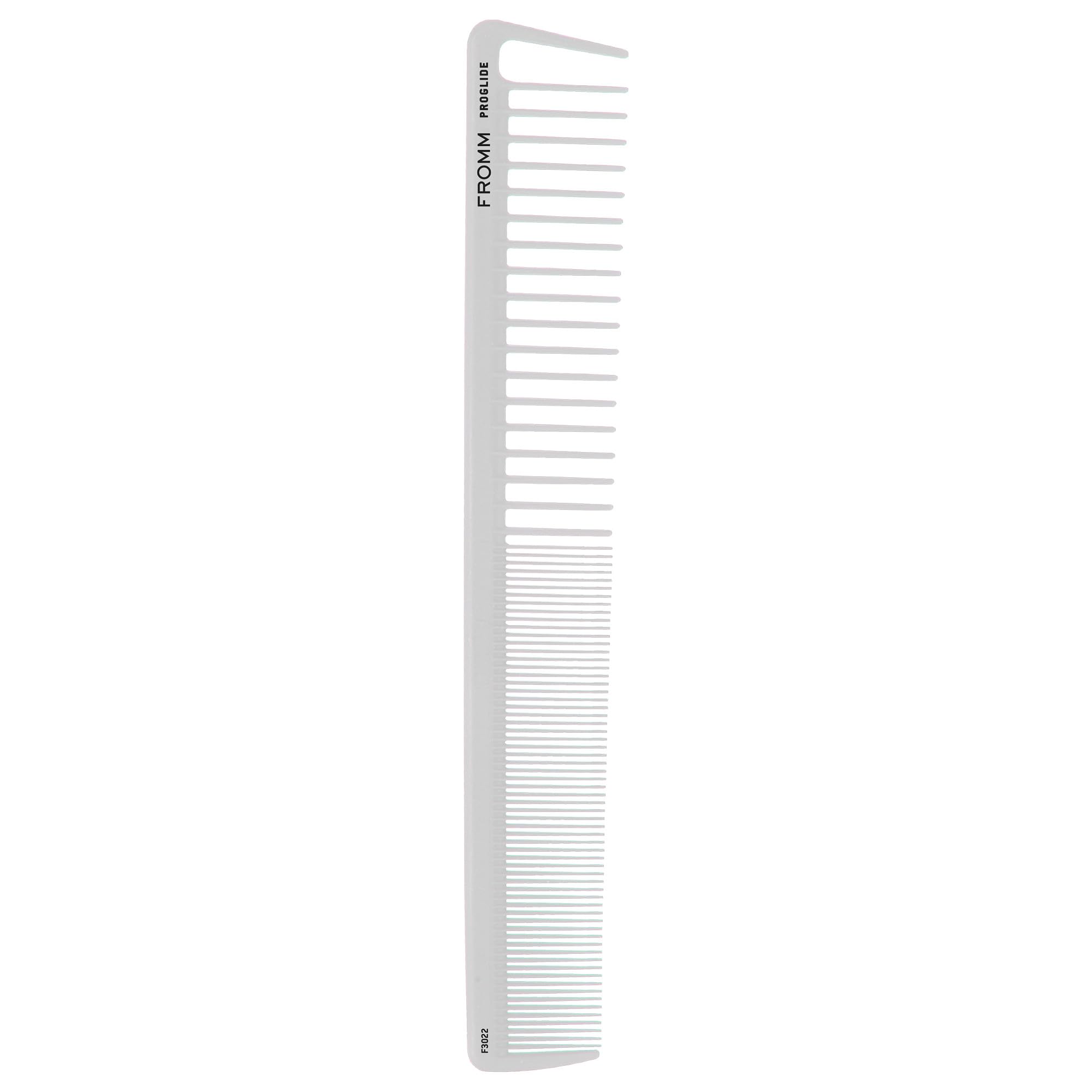 Fromm F3022 ProGlide 8-inch cutting comb close-up showing smooth glide for clean sectioning.