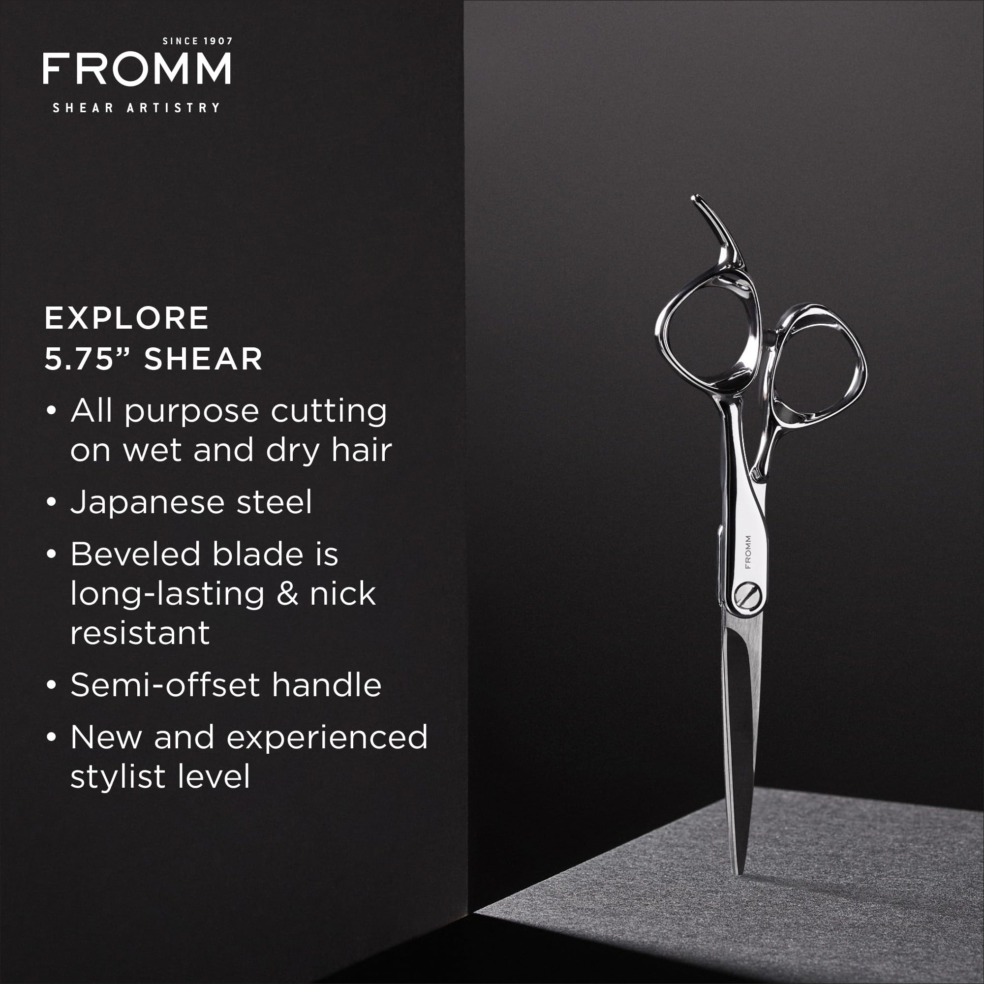 Fromm Explore ice-tempered Japanese steel close-up indicating durable construction