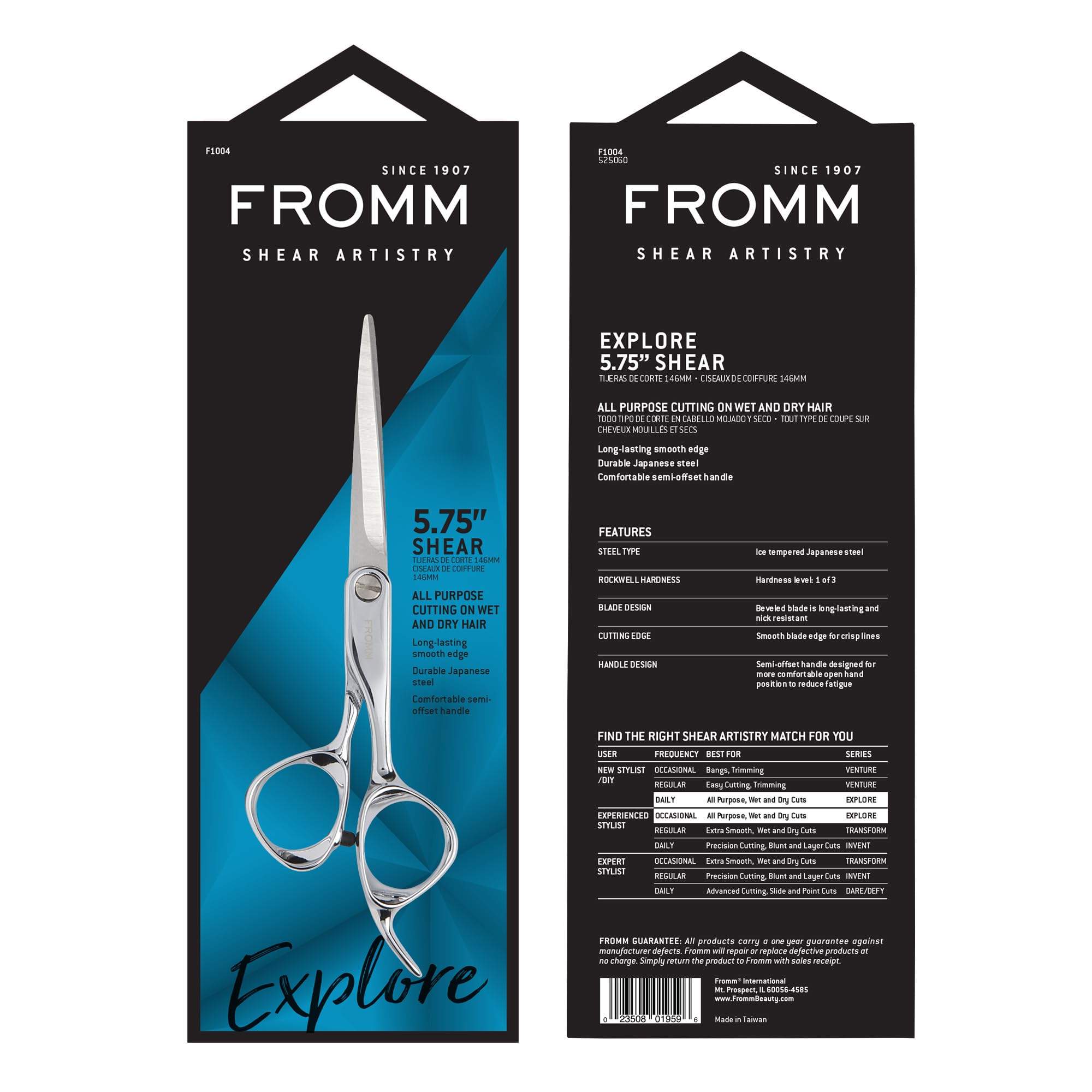 Fromm Explore polished silver finish close-up showcasing premium salon design