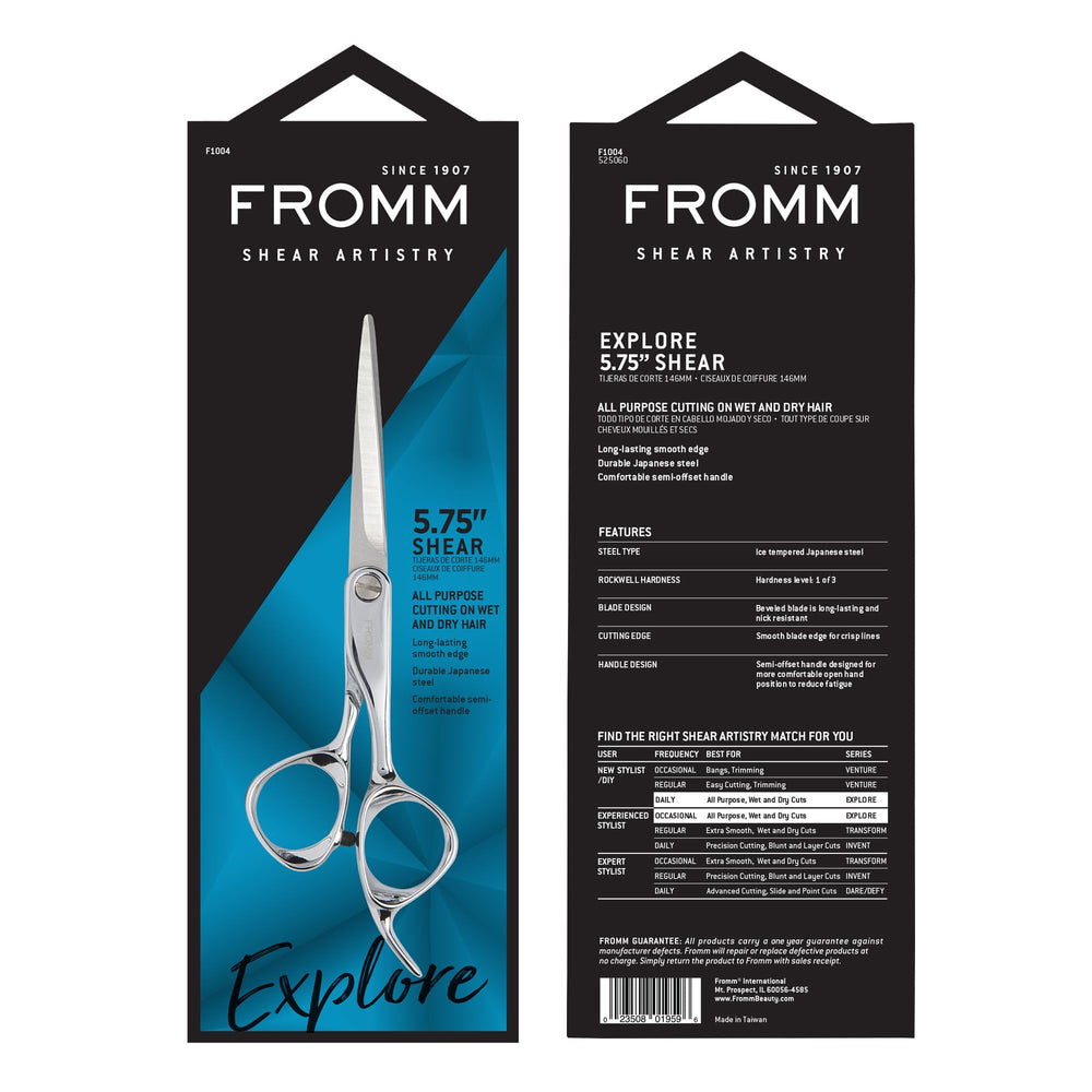 Fromm Explore polished silver finish close-up showcasing premium salon design