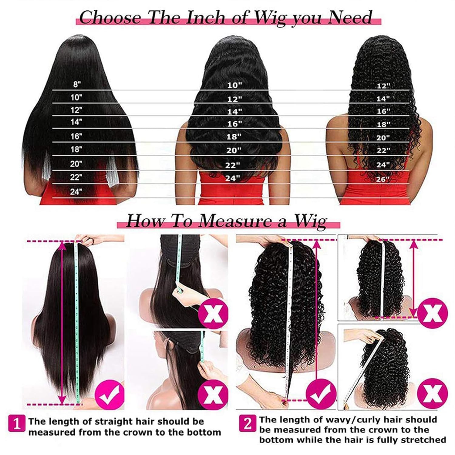 Fronbanis wig styling options with dyed and curled 12in look