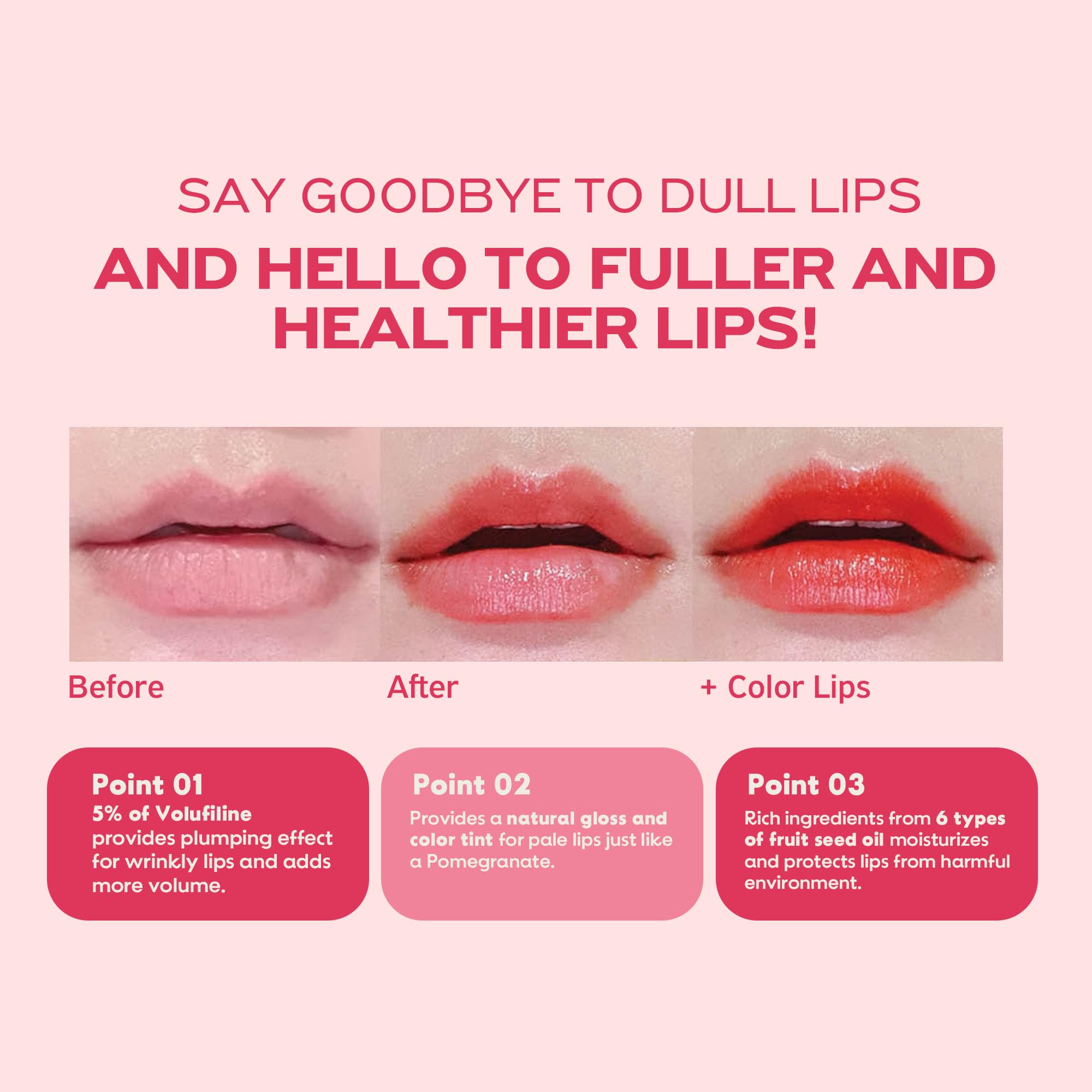 FRUDIA Pomegranate Honey Lip Balm bottle emphasizing honey extract for intense hydration