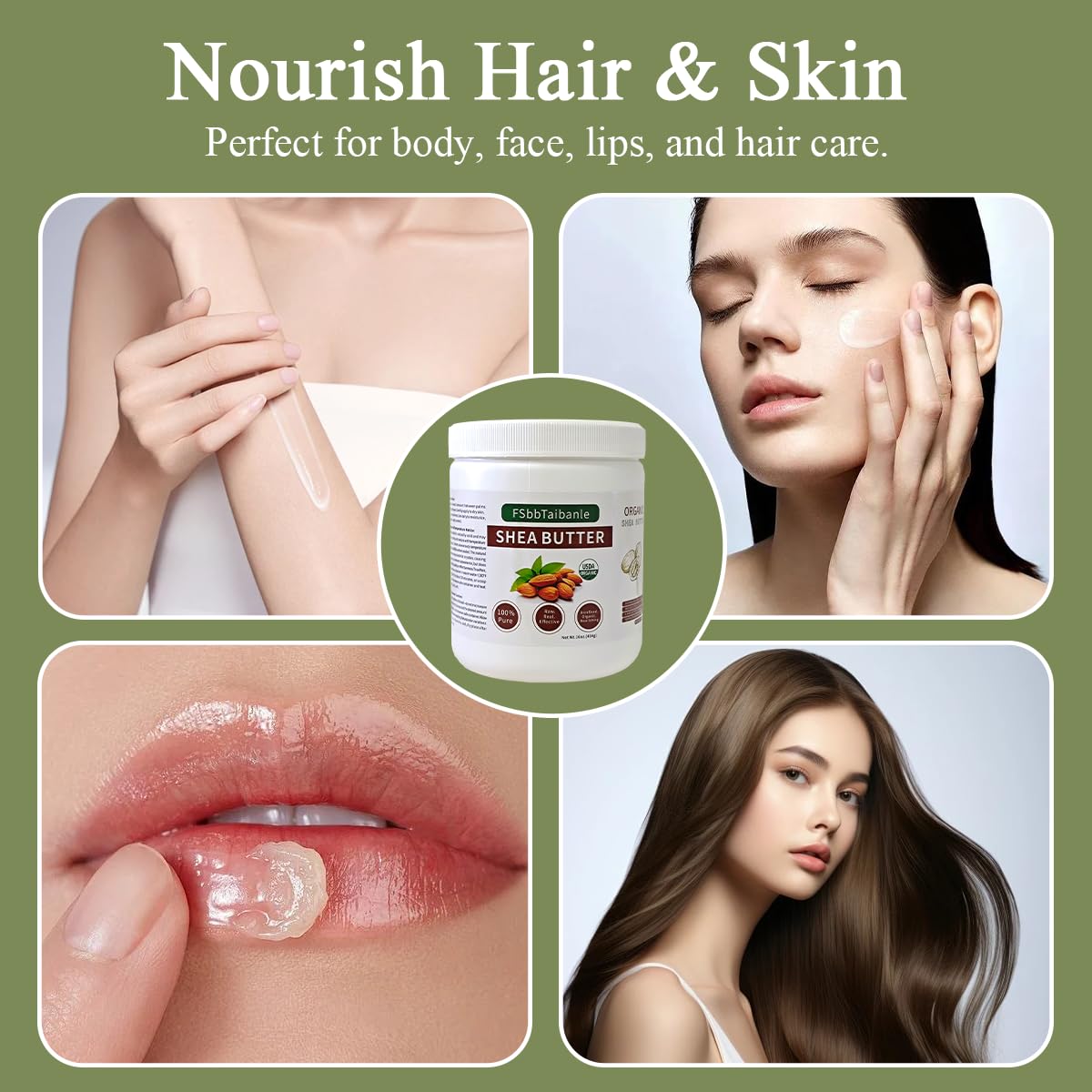 FSbbTaibanle shea butter melts easily in hands for quick hydration