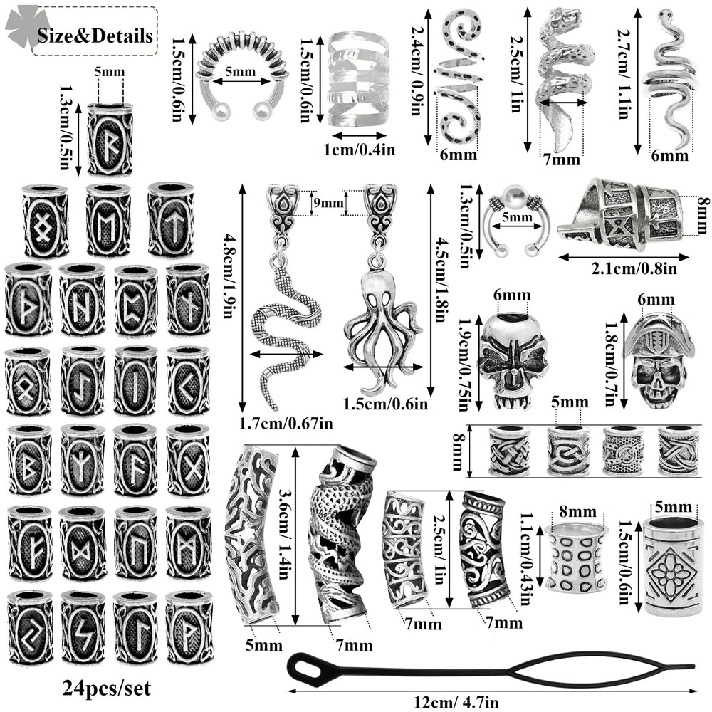 Fscwlmon Viking beard beads set adds subtle flair to locs and beards.