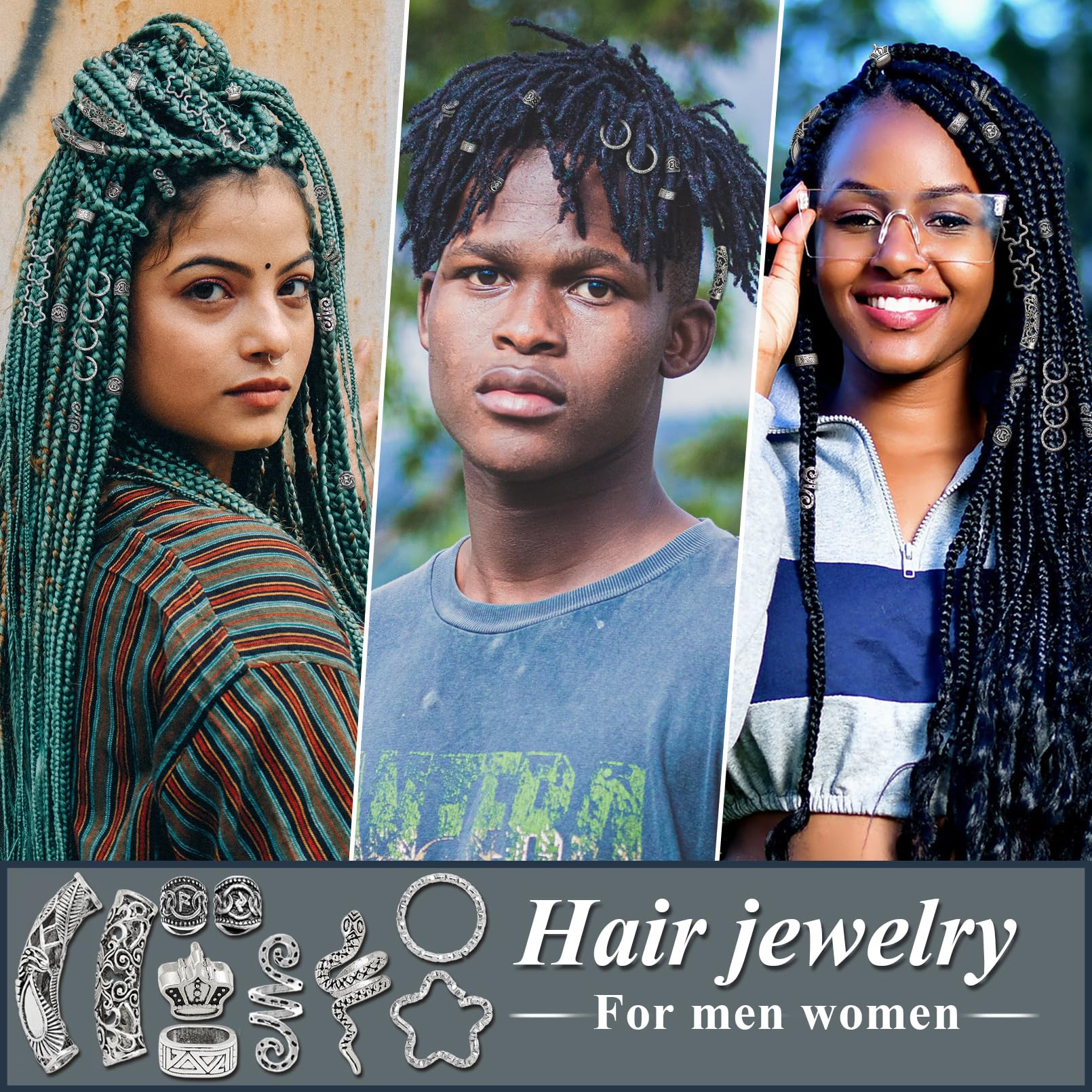 Fscwlmon beard braid accessories add vintage exotic charm to everyday looks.